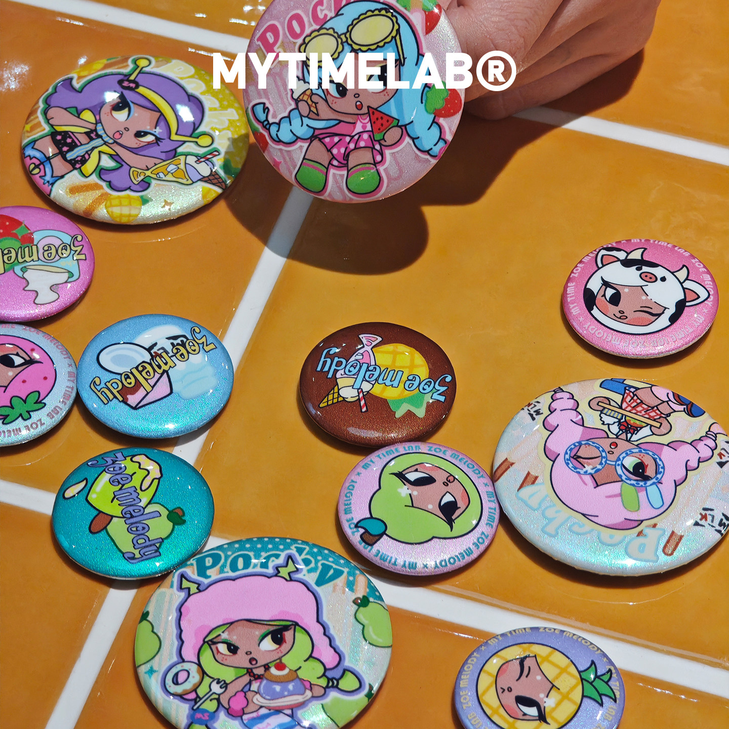 MYTIMELAB摩太潮玩ZOE甜心百奇徽章卡通包挂件吧唧装饰可爱动漫