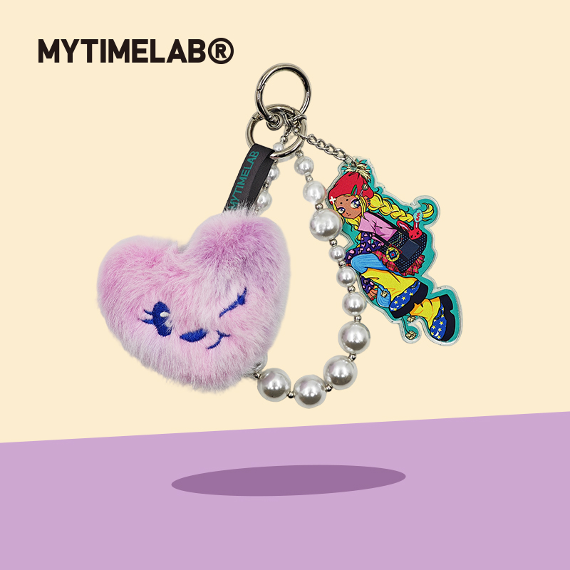 MYTIMELAB摩太潮玩ZOE辣妹甜心亚克力毛绒挂件秋冬包挂饰女公仔
