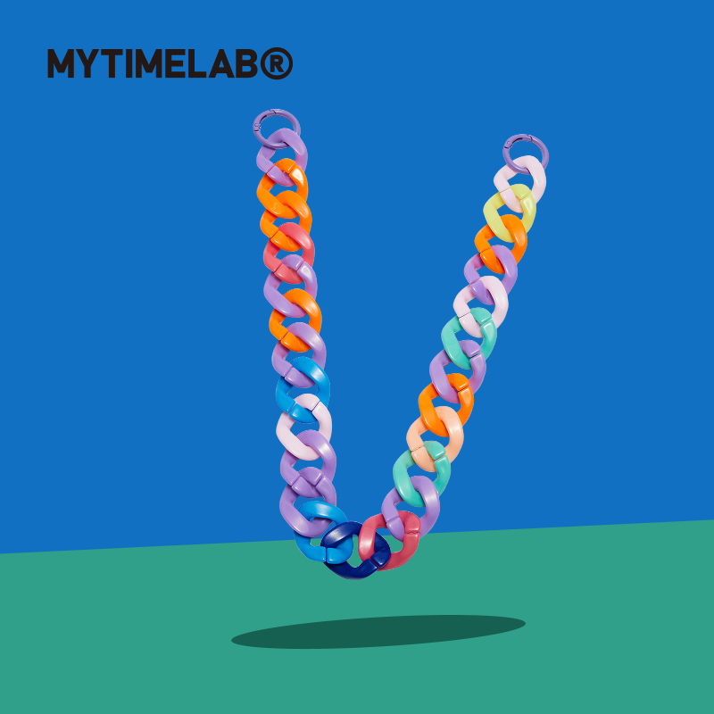 MYTIMELAB摩太潮玩多巴胺链条书包挂件背带时尚配饰包包链亚克力