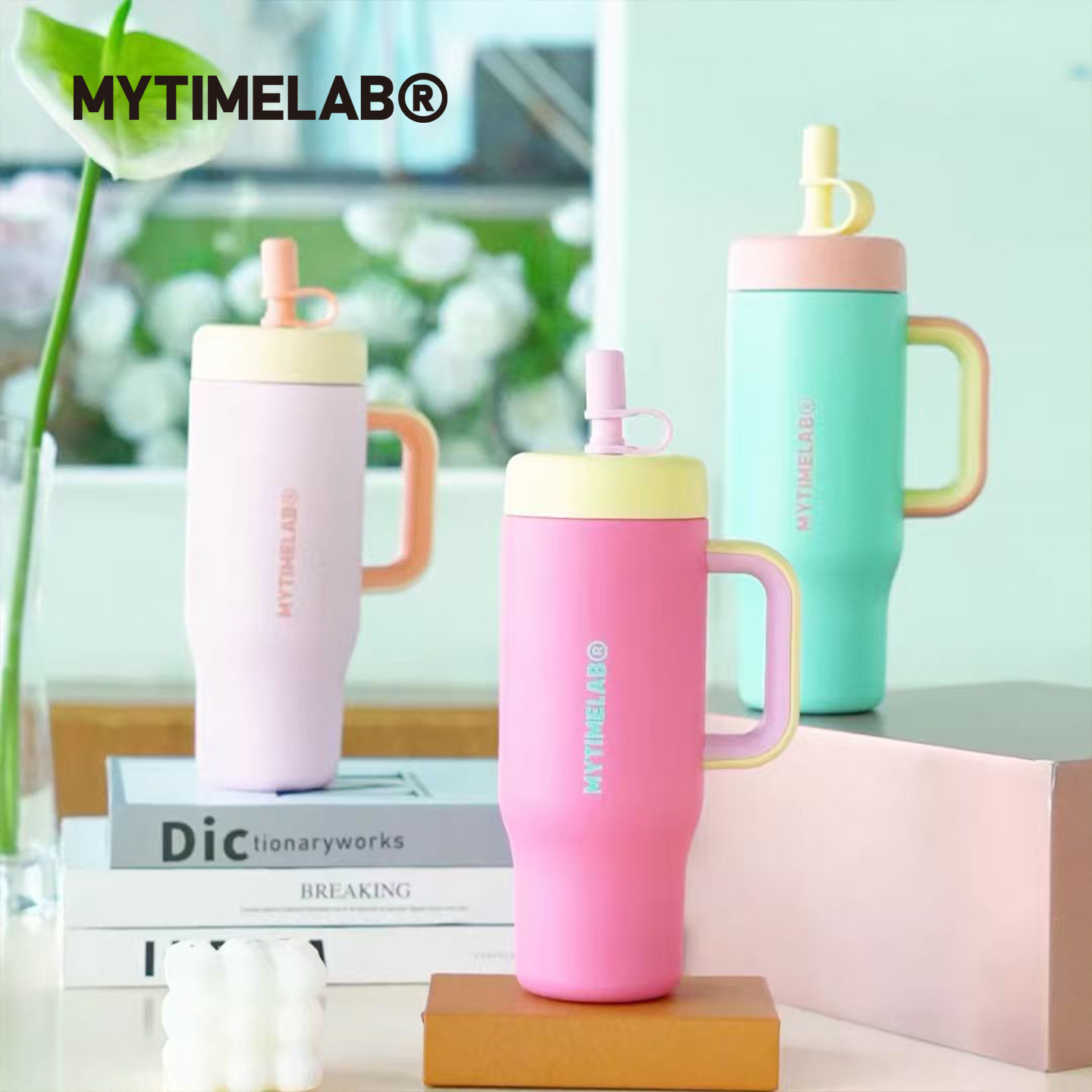 MYTIMELAB摩太潮玩ZOE耐撕兔抱抱杯水杯磨砂高级感保温杯吸吸杯