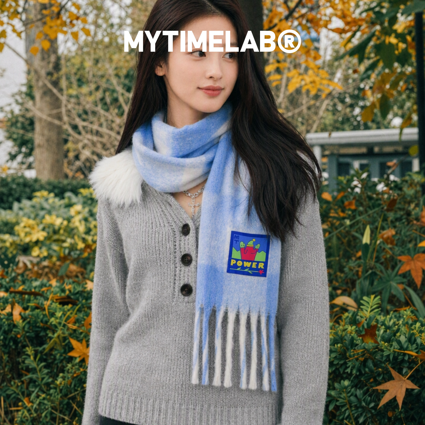 MYTIMELAB摩太潮玩Power彩彩方块大围巾秋冬保暖潮流百搭潮配披肩
