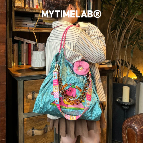 MYTIMELAB摩太潮玩PD闪耀刺绣包女上班通勤大容量单肩托特包秋冬