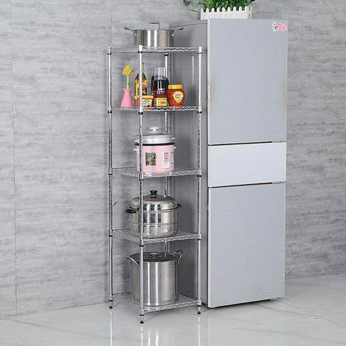 EAO440可调节厨房夹缝收纳架子金属落地锅菜架35宽冰箱橱柜缝隙置