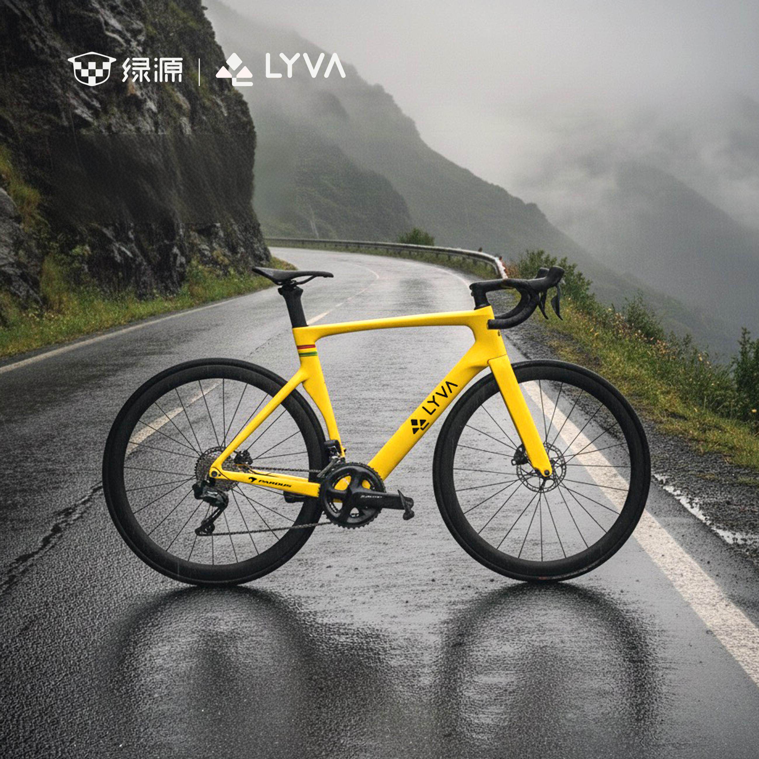 绿源LYVA羚羊02公路自行车碳纤维禧玛诺12速新款男女公路车自行车