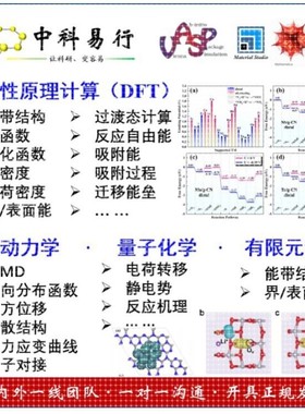 第一性原理代算VASP分子动力学MS计算量子化学有限元密度泛函DFT