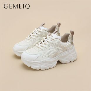 戈美其老爹鞋新款网面透气厚底增高女鞋轻便休闲运动鞋舒适小白鞋