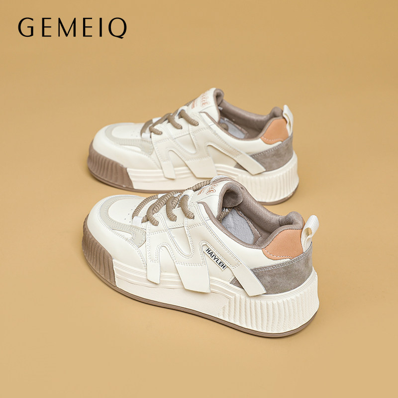 戈美其小白鞋春季新款单鞋舒适平底运动休闲鞋时尚真皮女鞋贝壳鞋,女鞋,休闲板鞋,淘宝优惠券,粉丝福利购,淘宝优惠卷
