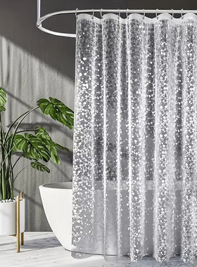 3D系列浴帘超强防水PEVA加厚半透明卫生间隔断帘洗澡间浴帘门帘