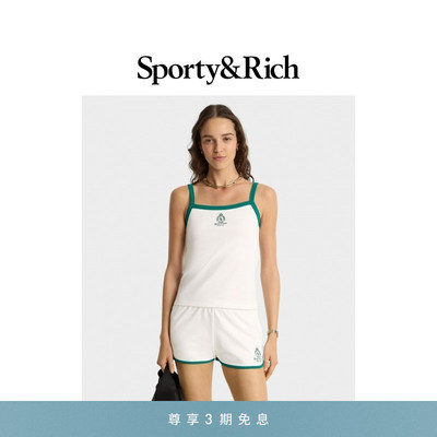 Sporty&Rich British Sports系列女士夏季修身简约撞色吊带背心