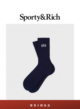 [秋冬新品]Sporty&Rich Off Duty系列男女同款S&R Ivy 百搭中筒袜