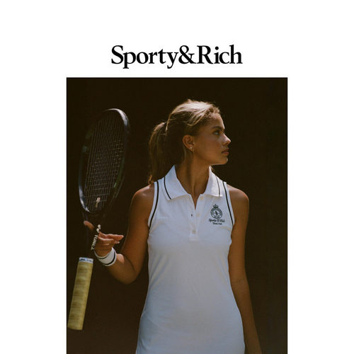 [早春新品]Sporty&Rich Tennis系列女士网球风运动休闲无袖连衣裙