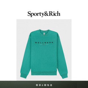 Sporty&Rich 潮酷春日绿休闲圆领卫衣上衣 Hiking系列男女同款