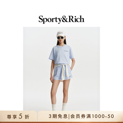 [奢享价]Sporty&Rich 女士经典logo松弛感宽松时尚休闲阔腿短裤