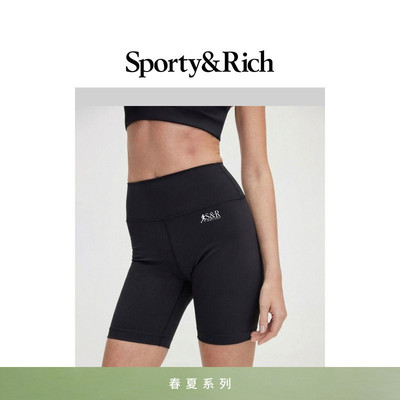 [春夏新品]Sporty&Rich 女士经典运动跑步骑行健身短裤