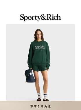 [热销补货]Sporty&Rich Preppy系列男女同款圆领卫衣短裤NY94套装