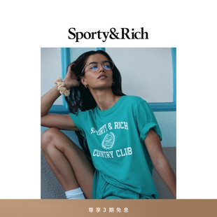 80s 套装 Gym系列女士夏季 复古休闲运动T恤短裤 美式 Sporty&Rich