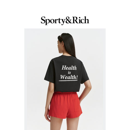 [甄选八折]Sporty&Rich 男女同款Health Is Wealth短袖T恤上衣