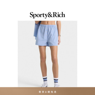 Outdoor系列女士时尚 Sporty&Rich 休闲松紧腰短裤 秋冬新品