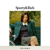 秋冬新品 Sporty&Rich Central Park系列男女同款 红色Polo卫衣