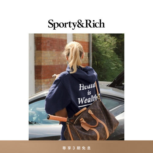 Sporty&Rich Tennis系列女士百搭卫衣短裤Health is Wealth套装
