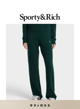 [秋冬新品]Sporty&Rich Central Park系列女士红色羊绒针织长裤