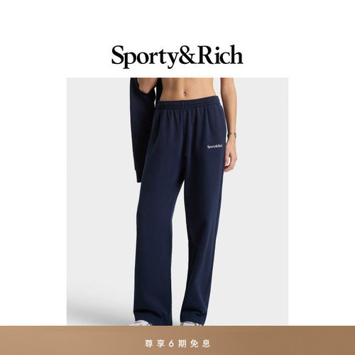 [秋冬新品]Sporty&Rich Tennis系列男女同款休闲运动宽松长裤