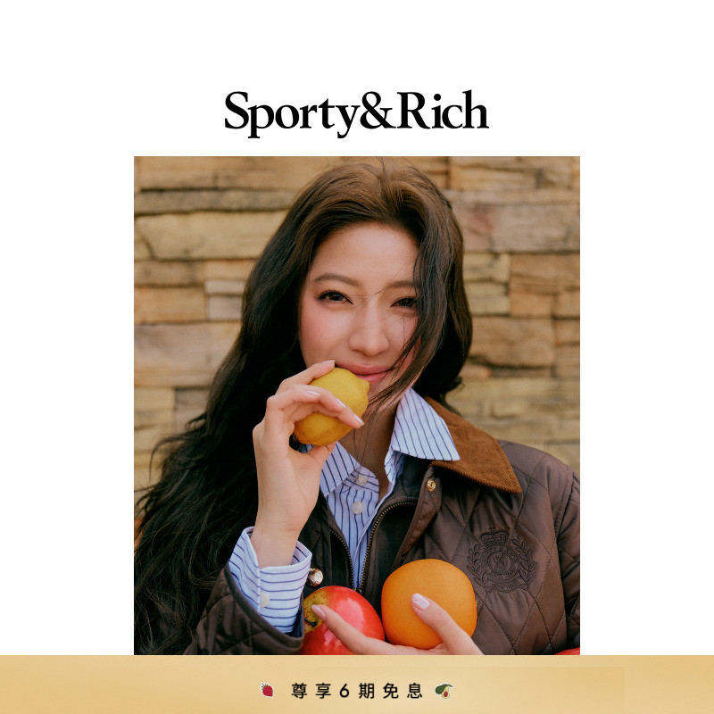 [明星同款]Sporty&Rich Farmhouse系列女士休闲运动立领拉链卫衣