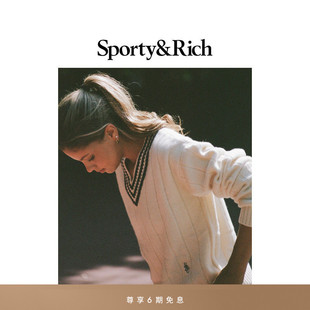 Tennis系列女士优雅百搭羊绒V领针织毛衣 Sporty&Rich 秋冬新品