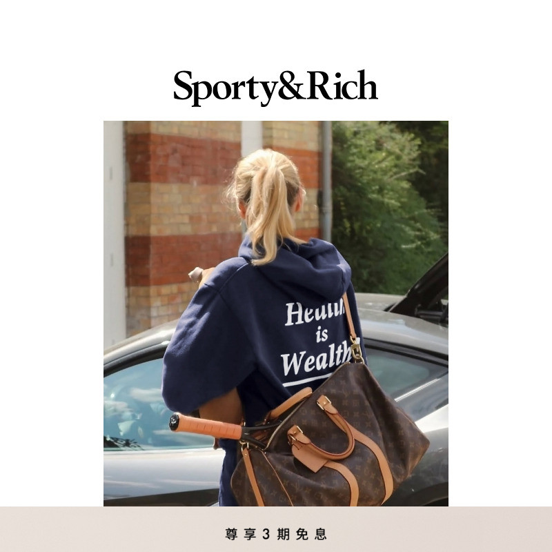 Sporty&Rich Tennis系列女士百搭卫衣短裤Health is Wealth套装
