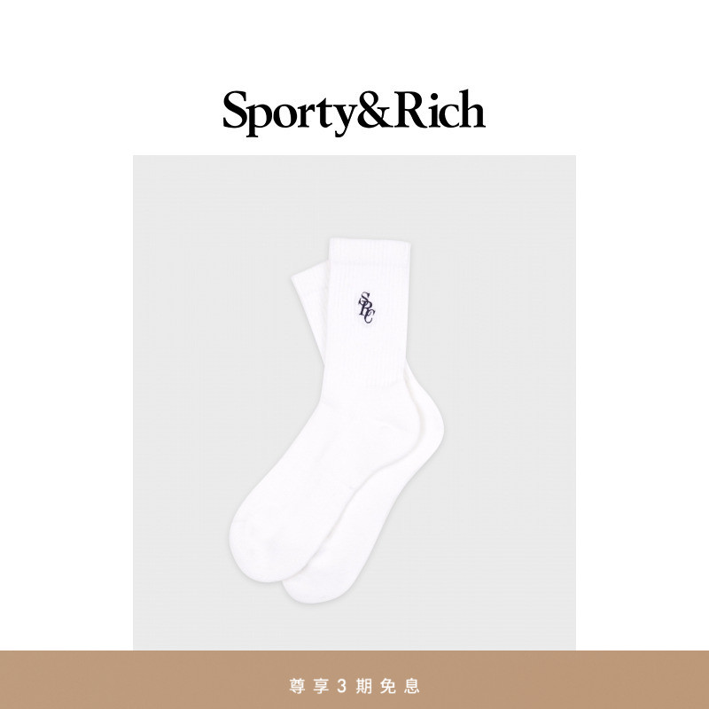 [秋冬新品]Sporty&Rich Farmhouse系列男女同款SRC 中筒袜