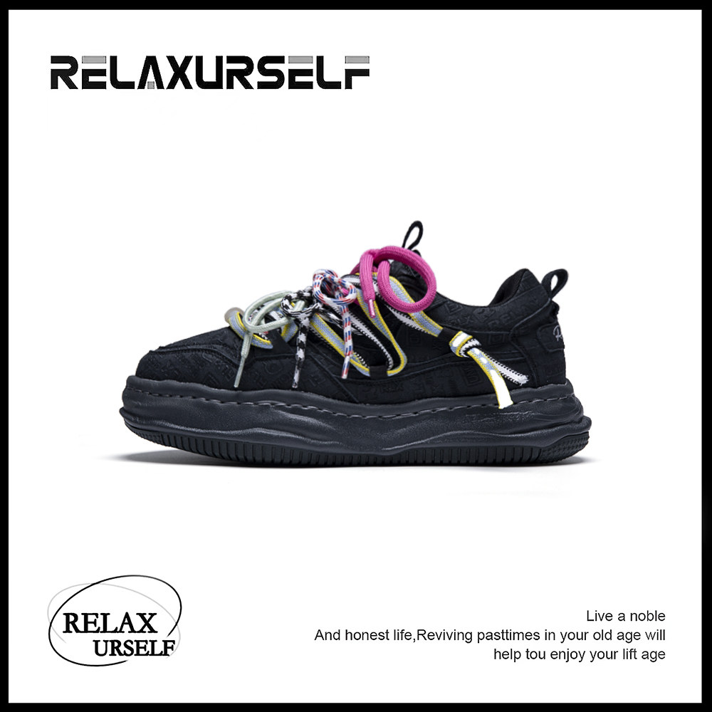 RELAXURSELF2026春季新款休闲潮牌国潮鞋子百搭男鞋厚底增高鞋子图片
