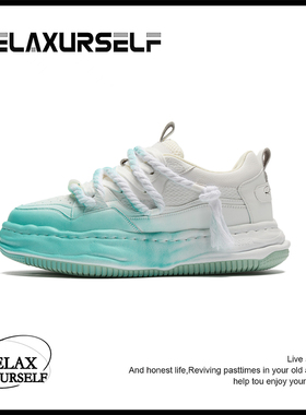 RELAXURSELF秋冬新款厚底潮时尚百搭休闲运动增高情侣鞋透气男鞋