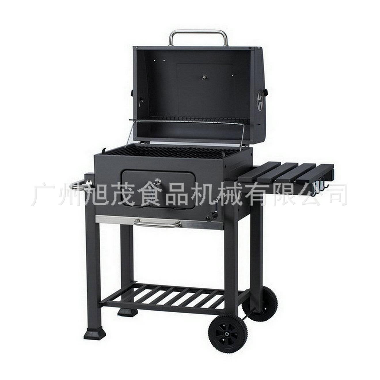 户外豪华推车烧烤炭炉烟熏炉bbq木炭别墅庭院美式烤肉炉烟熏炉烤