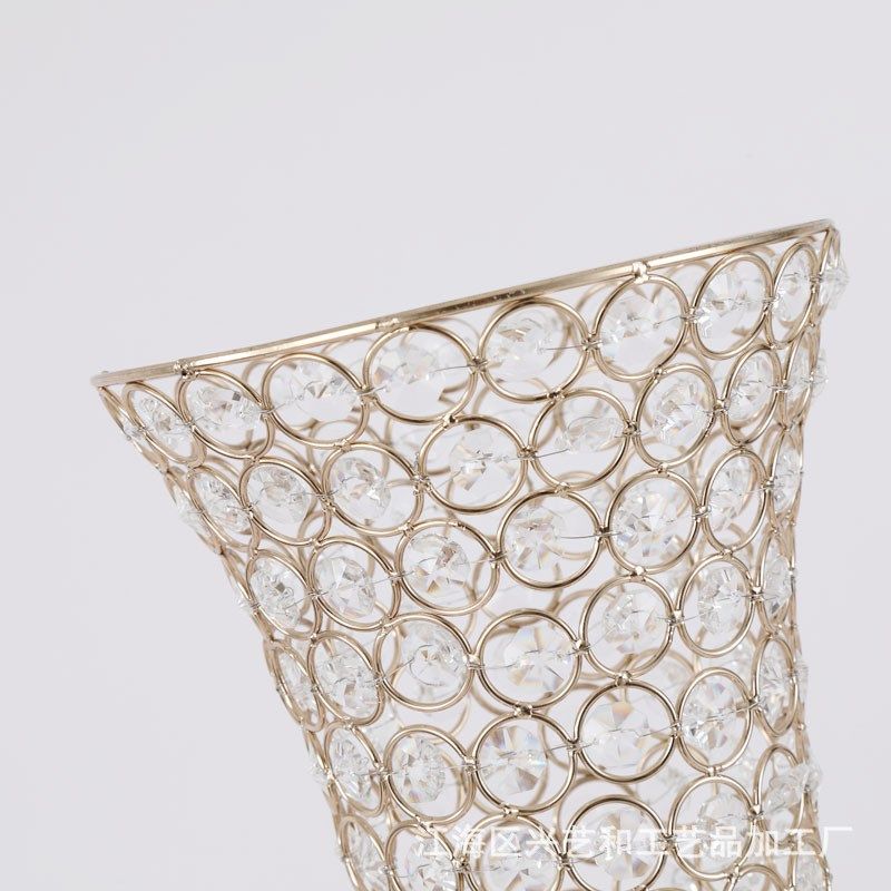 厂家欧式电镀铁艺水晶花器家用现代简约餐厅高脚烛台工艺品摆,特色手工艺,其他特色工艺品,淘宝优惠券,粉丝福利购,淘宝优惠卷