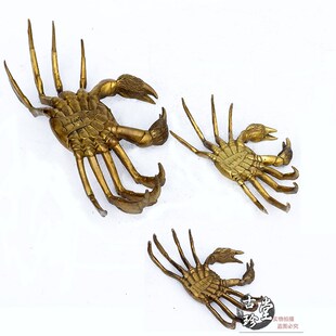纯铜螃蟹摆件大小号八方来财铜蟹将军大螃蟹家居收银台装饰工艺品