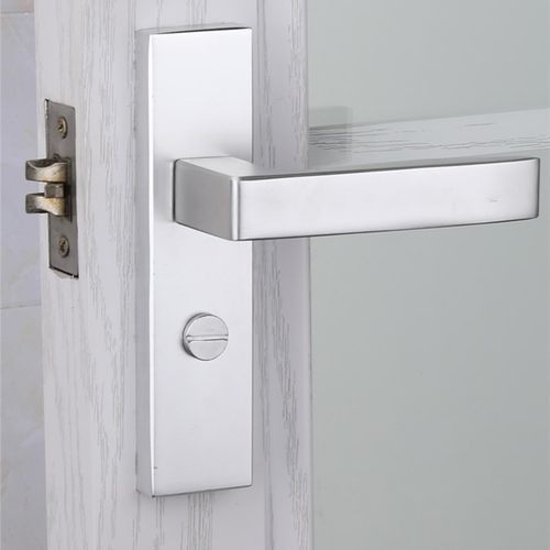 卫生间门锁家用钛铝合金锁具厕所通用型单舌浴室洗手间玻璃门