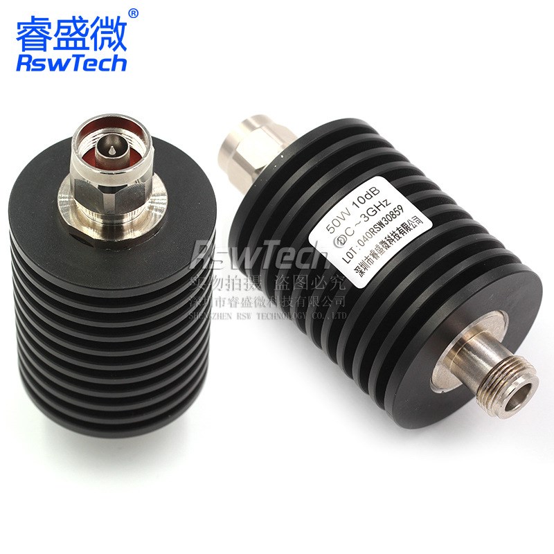 50W衰减器 N型大功率衰减器 N-JK  DC-3G 10DB同轴衰减  50欧姆