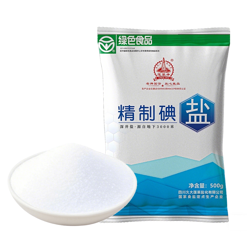 四川家用食用盐深井盐500g袋加碘精制食盐矿盐细盐炒菜盐巴图片
