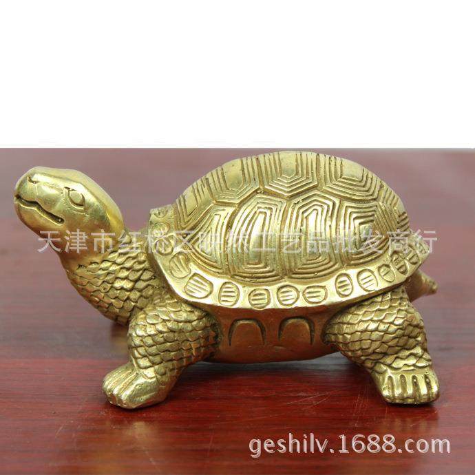 0宇卓铜器纯铜乌龟摆件黄铜龙龟工艺品母子龙龟家居装饰品