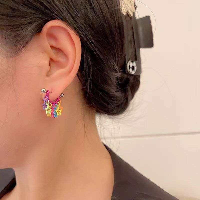 彩色星星流苏耳骨钉小众多甜酷辣妹巴胺甜酷风辣妹个性马蹄环耳环,农机/农具/农膜,割灌机/割草机/油锯,淘宝优惠券,粉丝福利购,淘宝优惠卷
