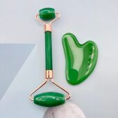 直销仿玉石玻璃滚轮按摩器脸部滚轮刮痧玉推双头滚轮