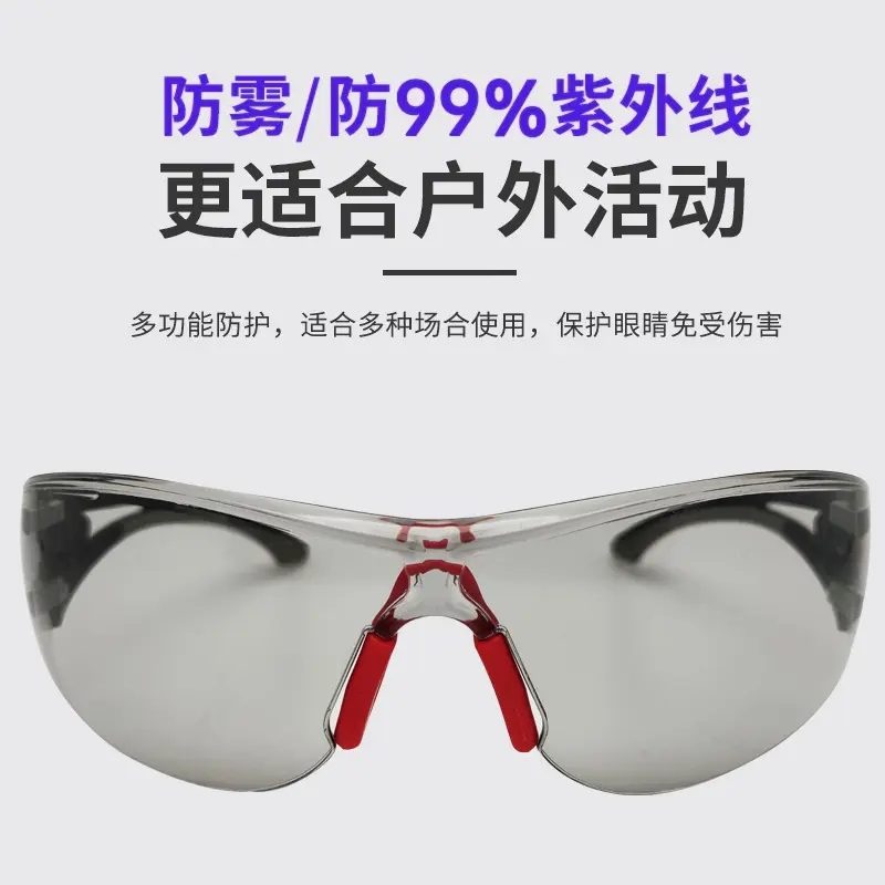 护目镜实验室工业打磨防飞溅骑行防尘男女透明劳保平光眼镜