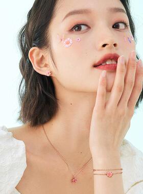 桃花手链女生轻奢小众202年新手款桃花手链物女士镯3生日七夕礼送