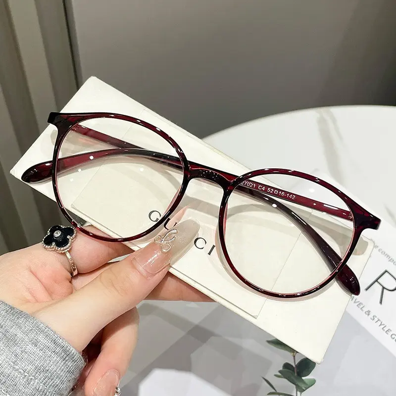 小脸适合的复古小圆框眼镜女色近视可配度数超轻tr90眼镜框架