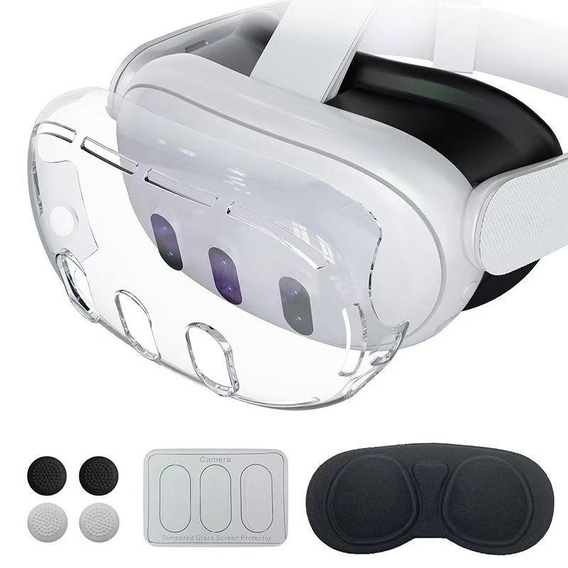 适用Meta quest3头戴保护壳套VR眼镜一体机眼罩钢化膜手柄套收纳