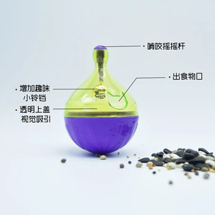 鹦鹉觅食玩具益智不倒翁漏食器鹦鹉鸟小太阳小鸟玩具自动漏食球