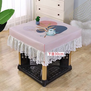 烤火桌皮罩防水防油防烫免洗麻y将桌布罩套茶几正方形电炉罩子面