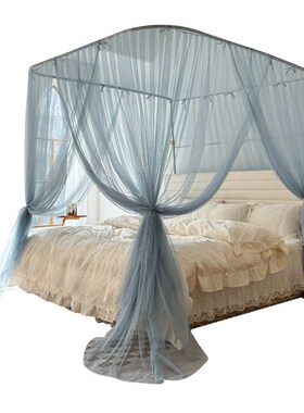 CIMO母婴级u型蚊帐家用伸缩落地2025新L款公主风卧室升降支架床幔