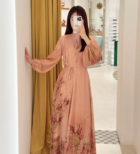 蓝粉两色可选－澳洲轻奢春夏新款长款连衣裙年会约会宴会晚礼服#3