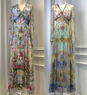 澳洲Camilla卡米拉真丝印花度假民族风仙女连衣裙3 670 672